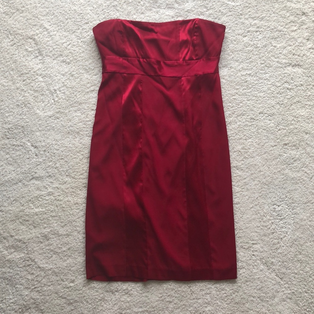 Red silk express dress
